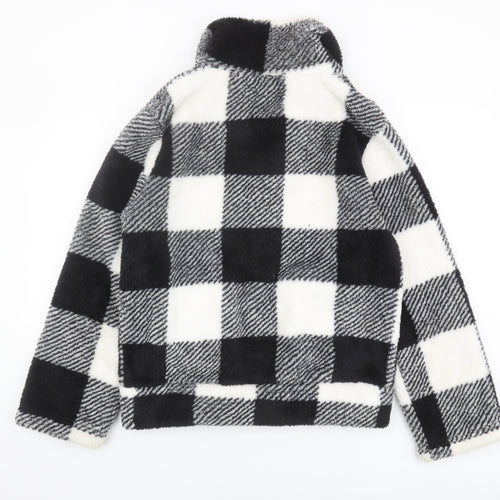 QED London Women's Black Check Jacket Size L Zip