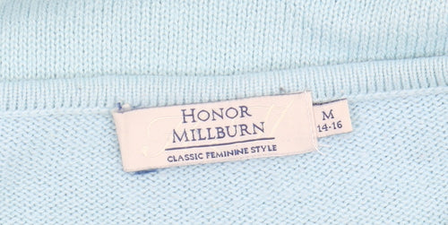 Honor Millburn Women's Blue Jumper M Embroidered Knit