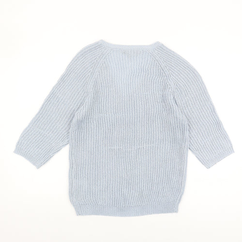 Sosandar Women's Blue V-Neck Pullover Jumper, Size S
