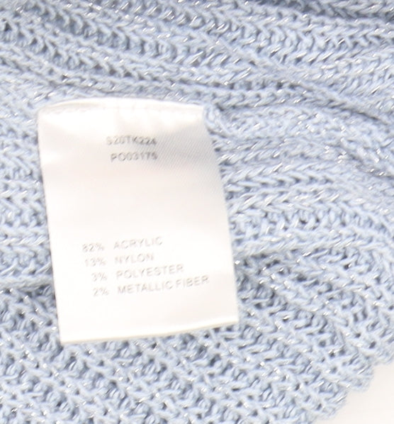 Sosandar Women's Blue V-Neck Pullover Jumper, Size S