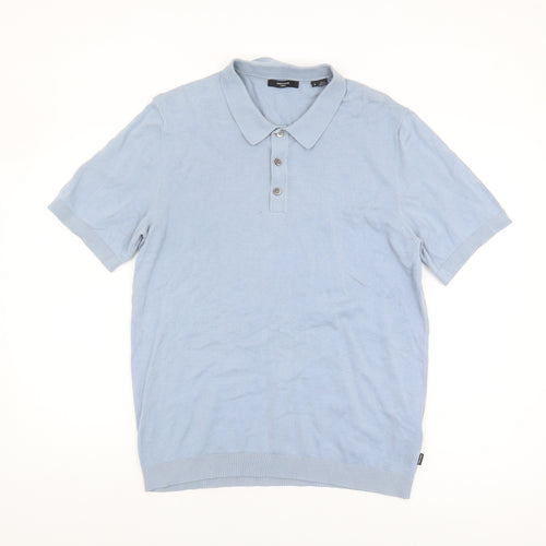 Jack & Jones Men's Blue Polo Shirt, Large, Short Sleeve