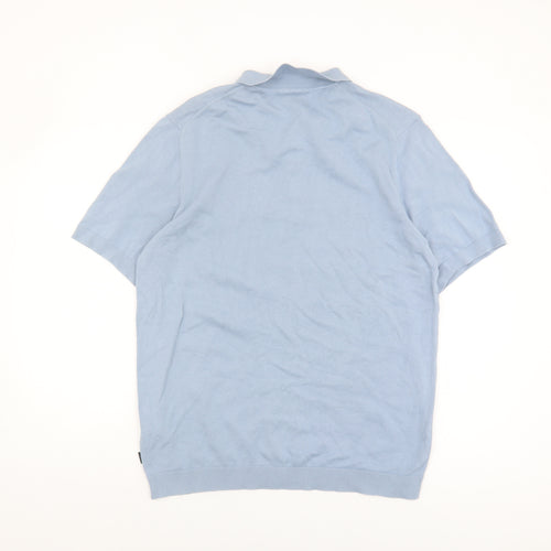 Jack & Jones Men's Blue Polo Shirt, Large, Short Sleeve