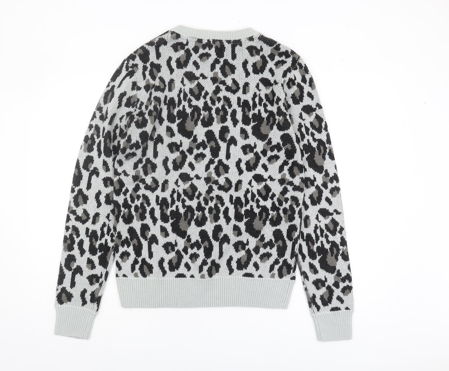 Brave Soul Women's Grey Animal Print Pullover Jumper M