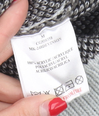 Brave Soul Women's Grey Animal Print Pullover Jumper M