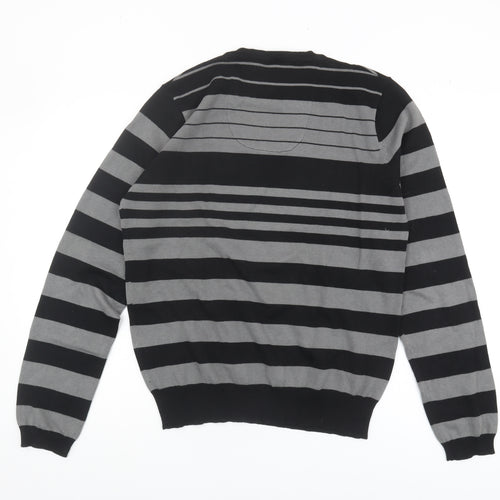 Brave Soul Men's Black Striped Pullover Jumper M