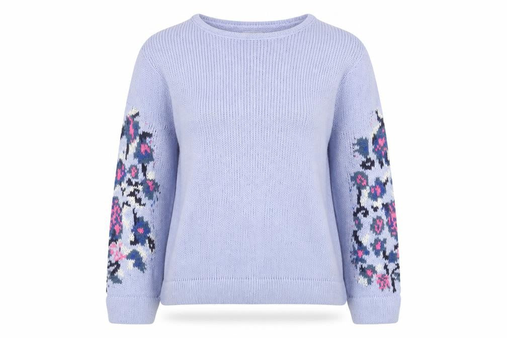 Front view of Cotton Traders Women's Blue jumper, size 12