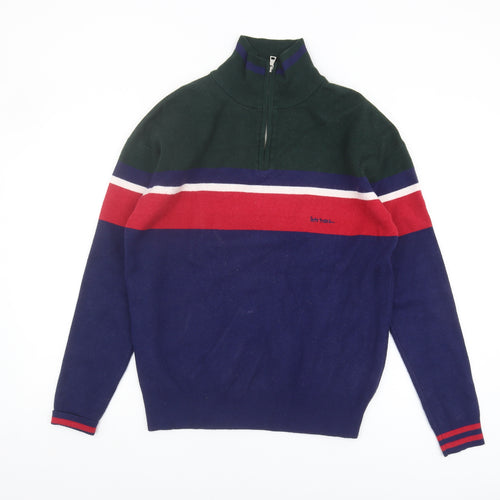 Urban Outfitters Men's Multicoloured Small Striped Full Zip Jumper