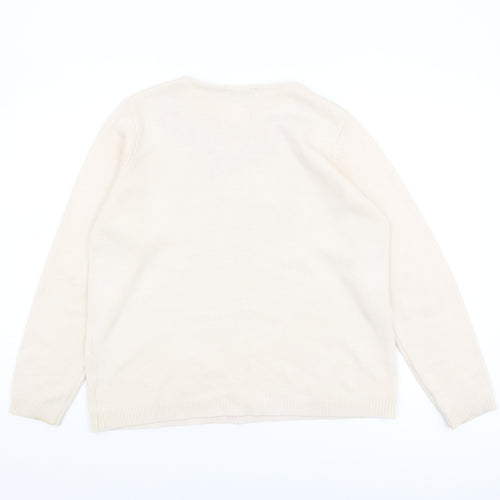 Honor Millburn Beige Embroidered Women's Pullover Jumper M