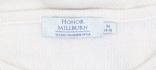 Honor Millburn Beige Embroidered Women's Pullover Jumper M