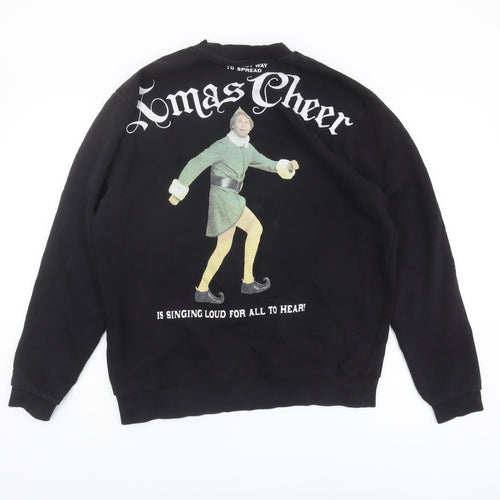 ASOS DESIGN Men's Black M Christmas Sweatshirt