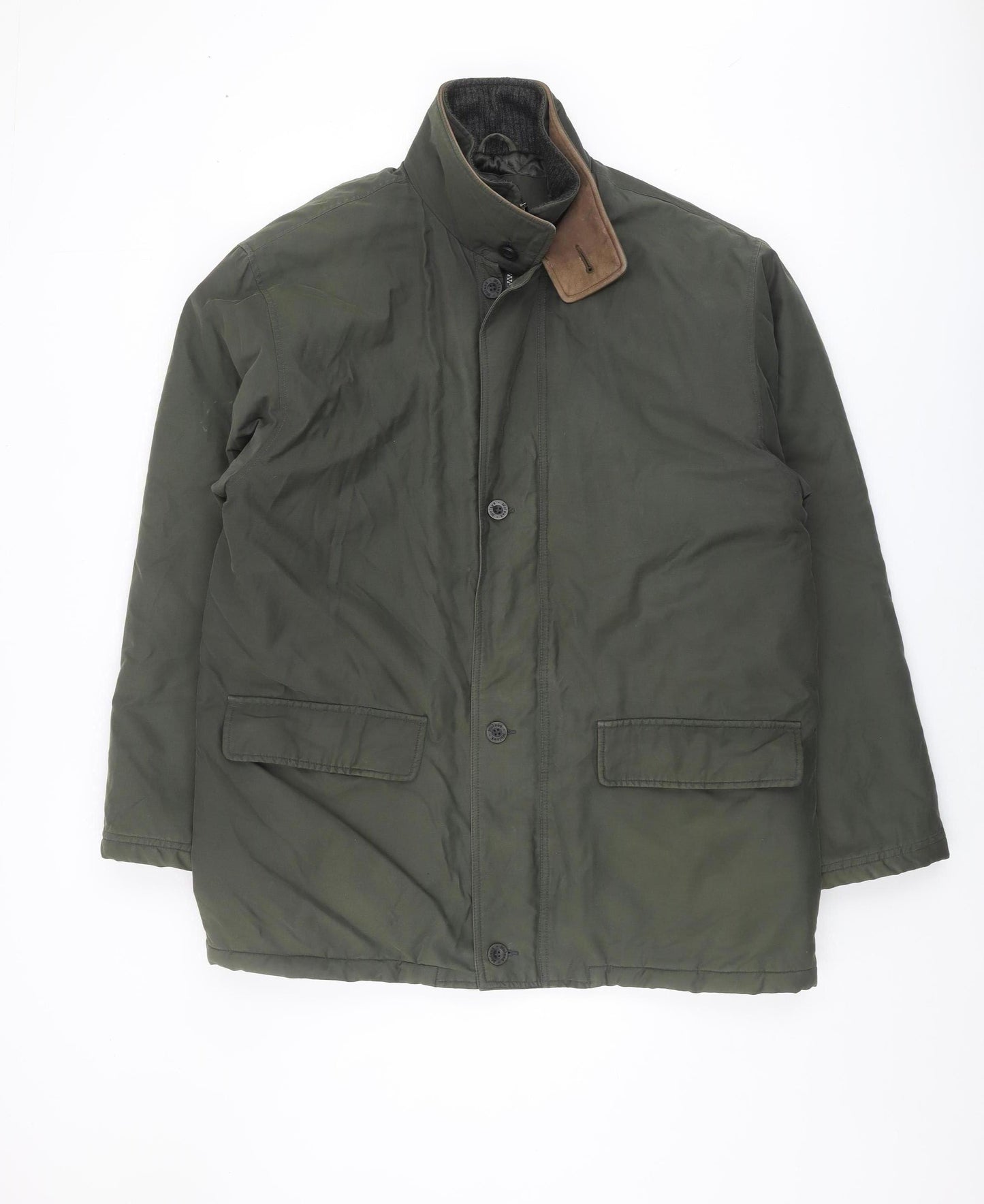 Wolsey Men's Green Cotton Mid-Length Coat M