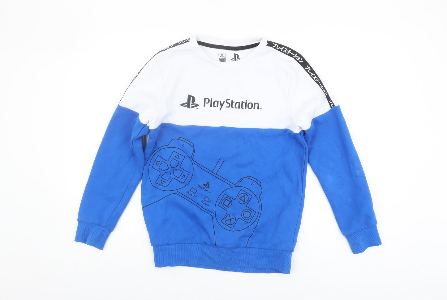 PlayStation Boys Blue White Pullover Sweatshirt Size 11 Years