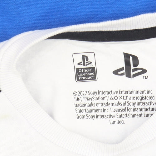 PlayStation Boys Blue White Pullover Sweatshirt Size 11 Years