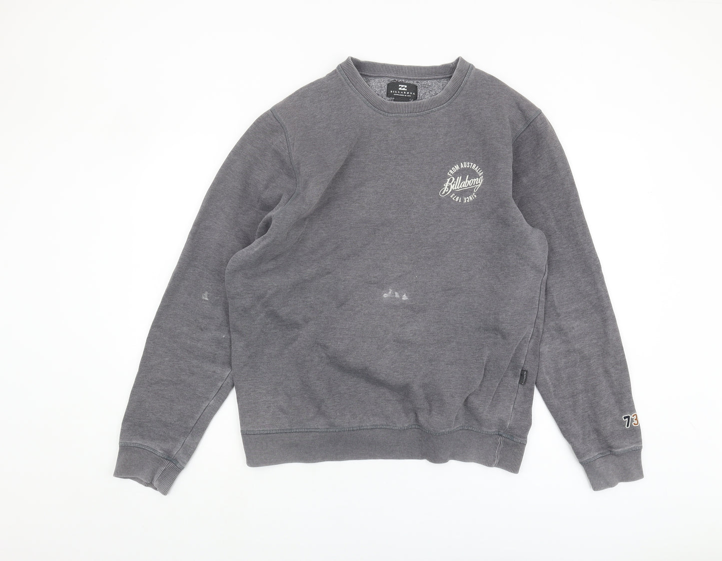 Billabong Men's Grey Logo Pullover Sweatshirt M