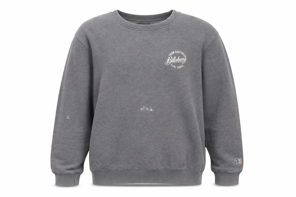 Front view of Billabong Men's Grey Logo Pullover Sweatshirt M