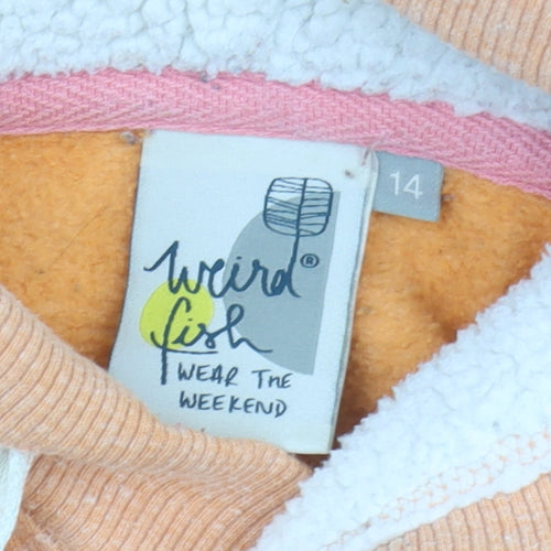 Weird Fish Women's Orange Pullover Hoodie Size 14