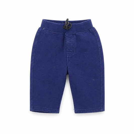 Front view of Ralph Lauren unisex blue jogger trousers 6-9 months cotton