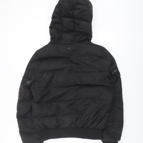 Converse Women's Black Puffer Jacket L Hooded