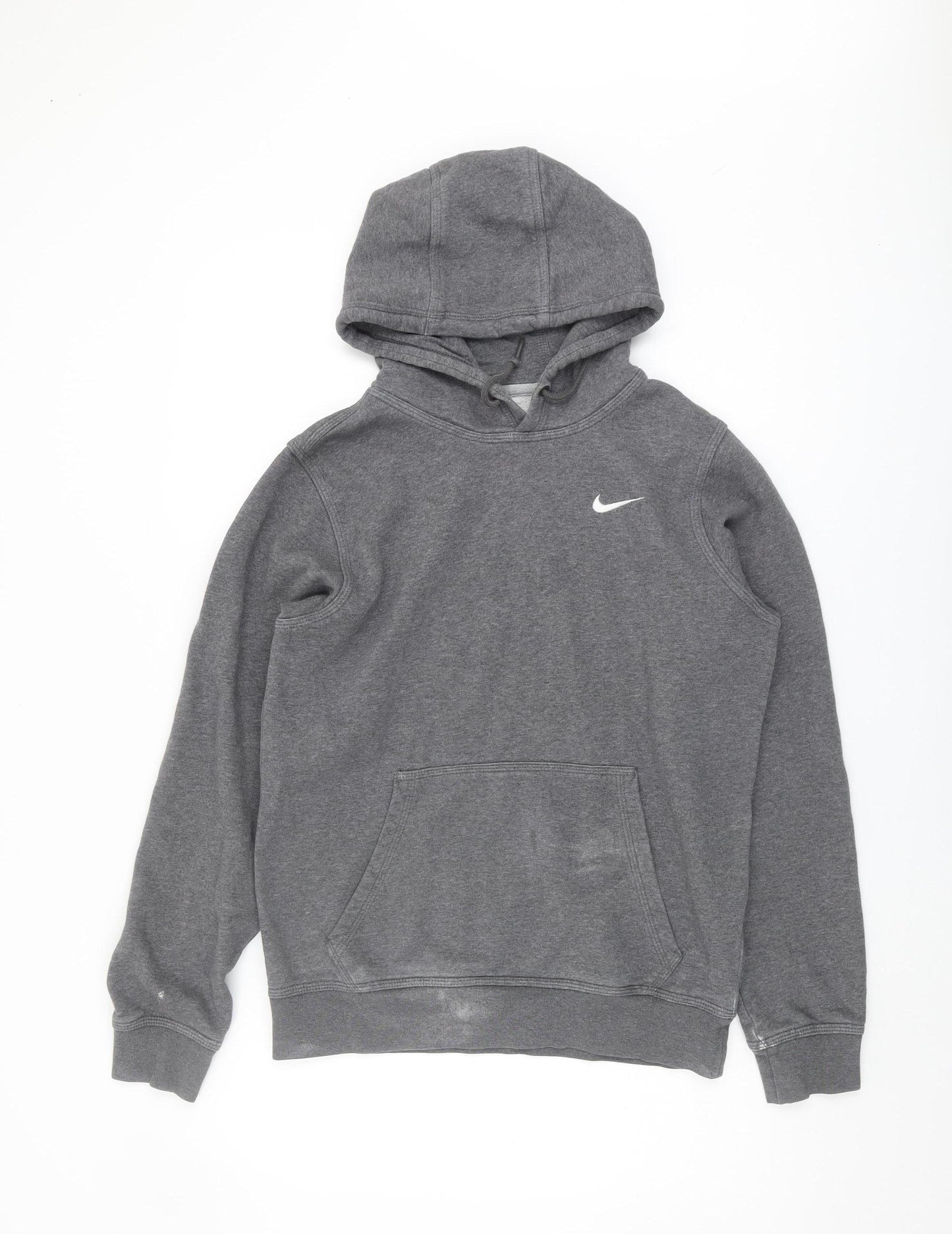 Nike Men's Grey Pullover Hoodie S Logo Accent