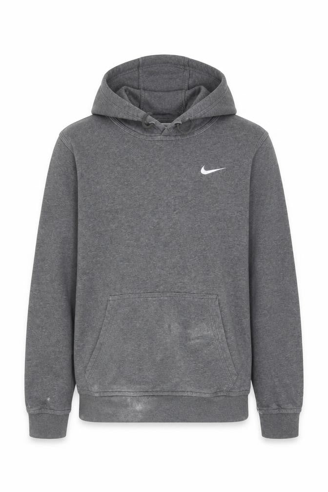 Front view of Nike Men's Grey Pullover Hoodie S Logo Accent