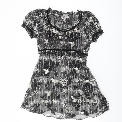 Per Una Women's Black Floral Mesh Dress Size 16
