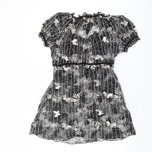 Per Una Women's Black Floral Mesh Dress Size 16