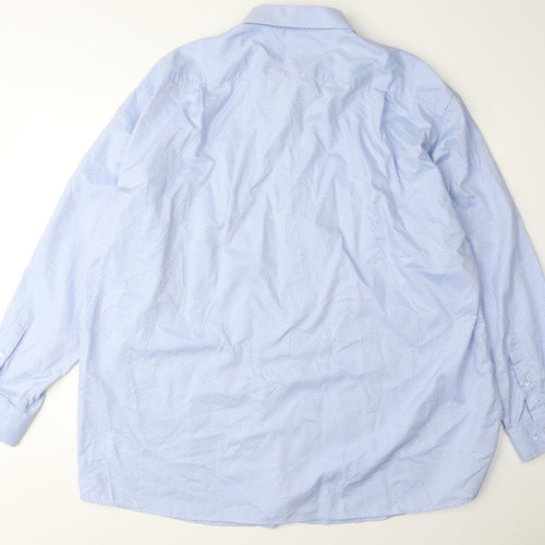 Double TWO Men's Blue Geometric Cotton Dress Shirt