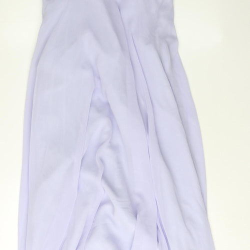 Veromia Women's Purple Halter Bridesmaid Dress