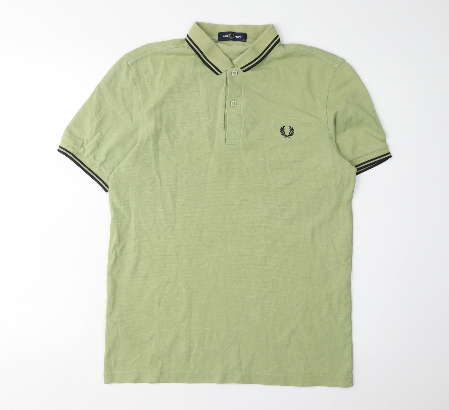 Fred Perry Men's Green Polo Shirt, Size M, Short Sleeve