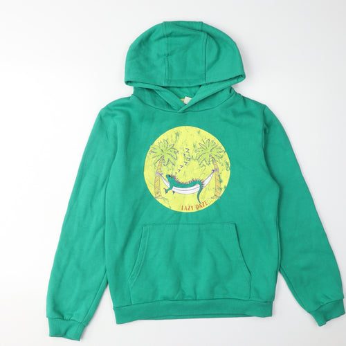 Mountain Warehouse Boys Green Graphic Pullover Hoodie - 13 Years