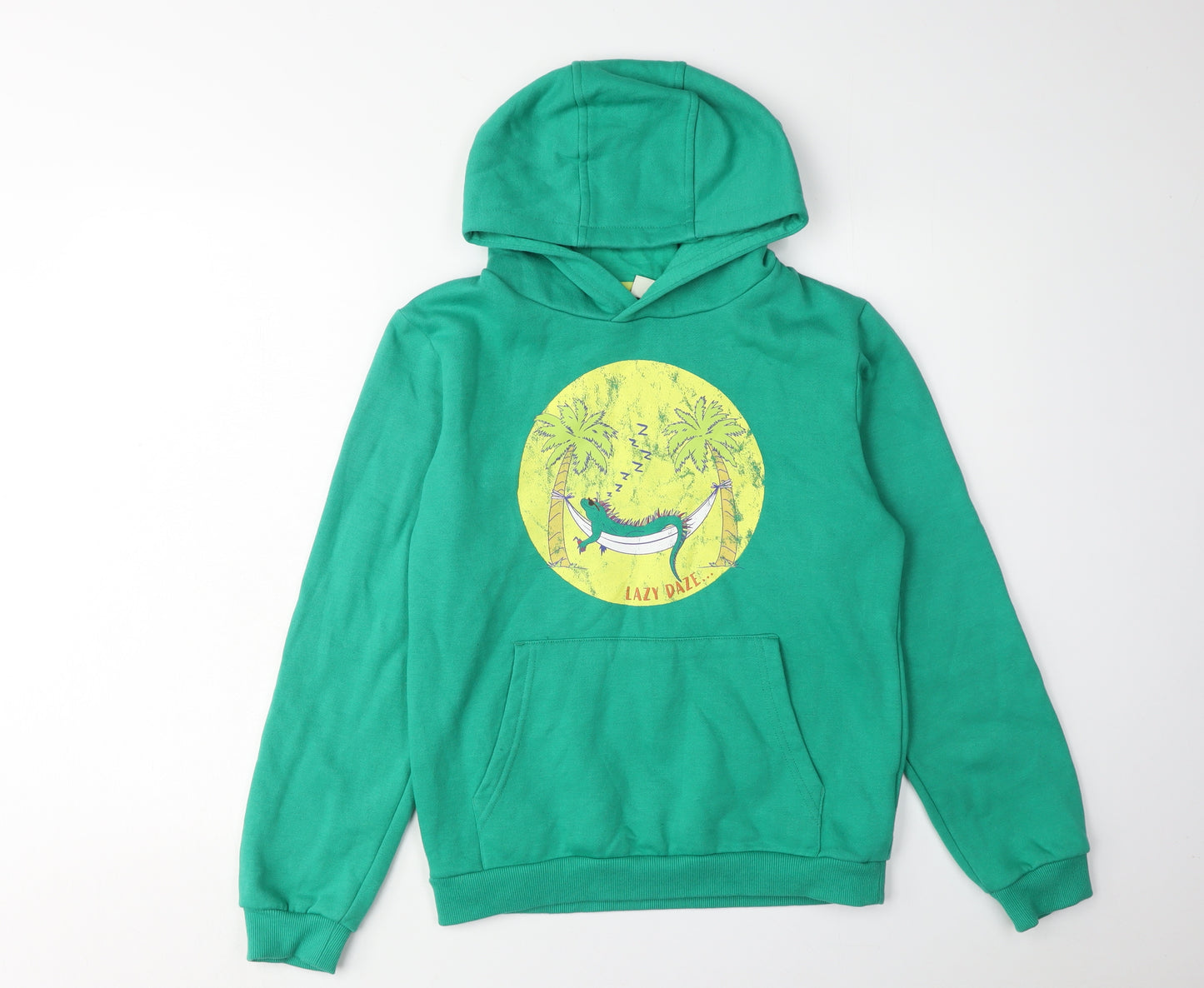 Mountain Warehouse Boys Green Graphic Pullover Hoodie - 13 Years