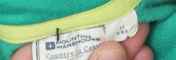 Mountain Warehouse Boys Green Graphic Pullover Hoodie - 13 Years