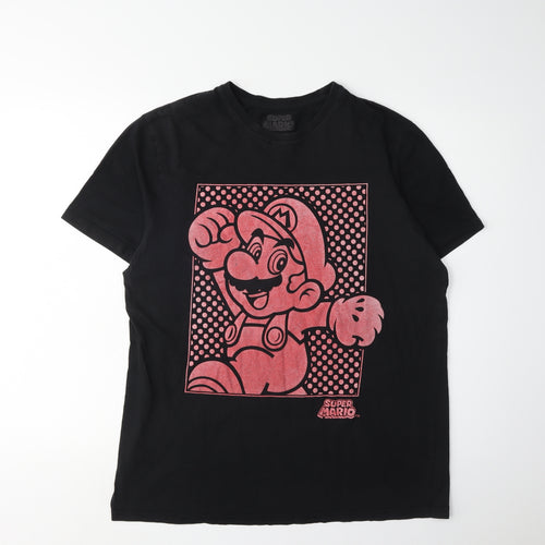 Difuzed Men's Black Super Mario Graphic T-Shirt L