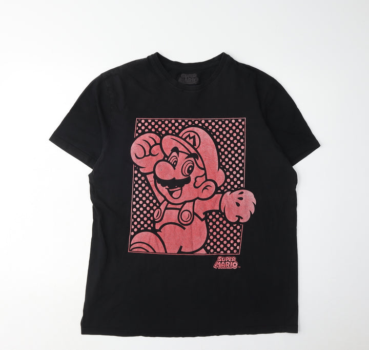 Difuzed Men's Black Super Mario Graphic T-Shirt L