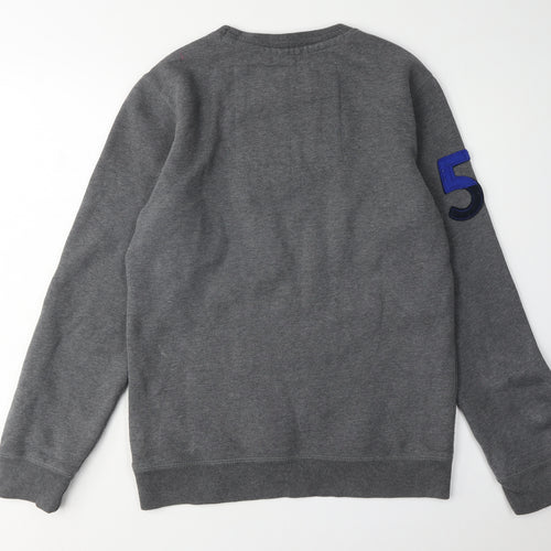 Superdry Men's Grey Pullover Sweatshirt, M, Logo Accents