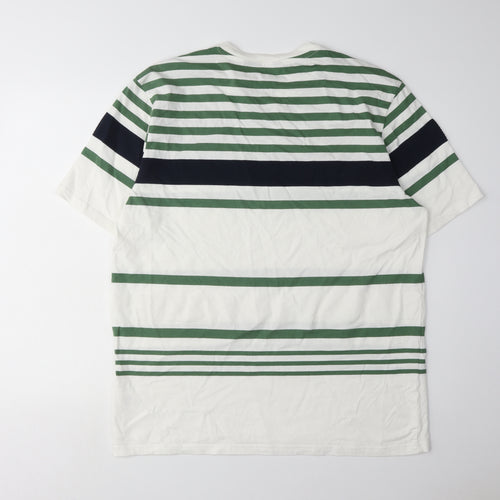 Ben Sherman Men's XL Striped T-Shirt in White/Green