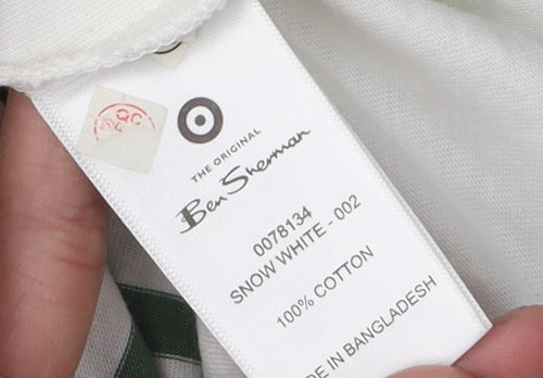 Ben Sherman Men's XL Striped T-Shirt in White/Green