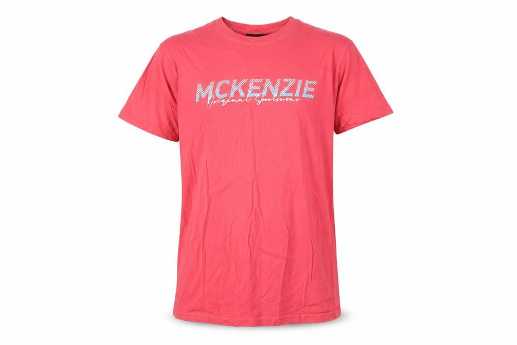 Front view of McKenzie Men's Red Crew Neck T-Shirt S