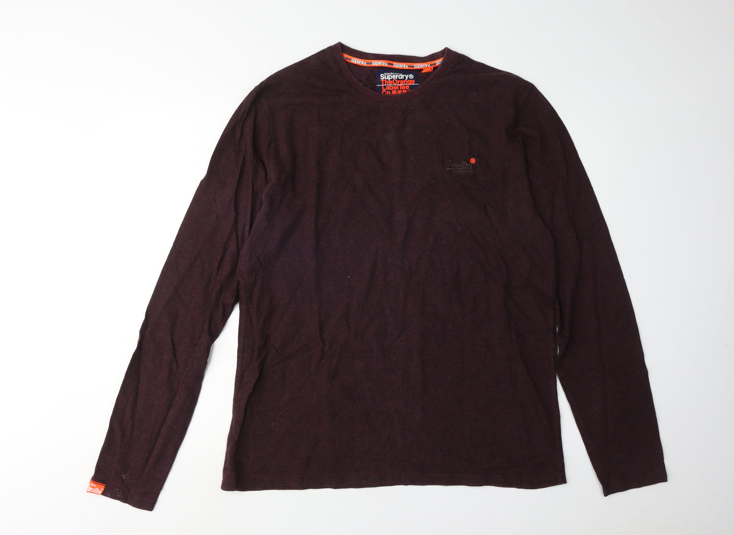 Superdry Men’s Red 2XL Long Sleeve Crew Neck T-Shirt