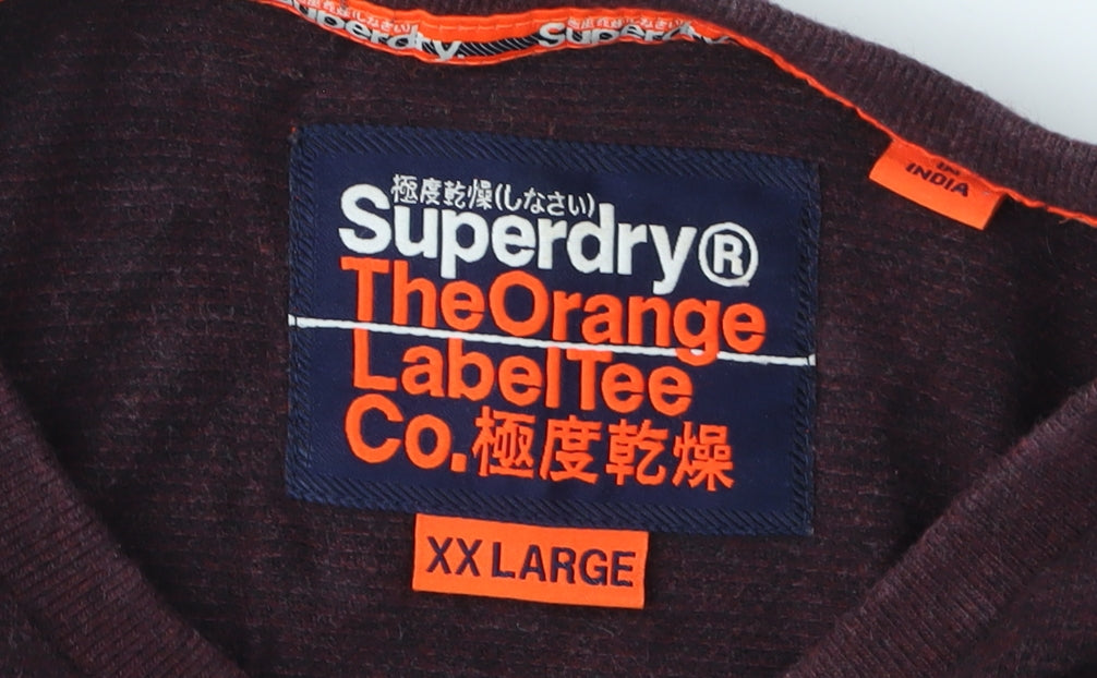 Superdry Men’s Red 2XL Long Sleeve Crew Neck T-Shirt