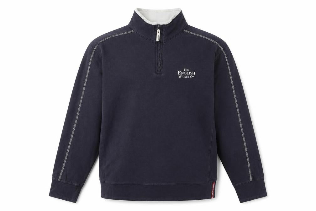 Front view of Front Row Men's Blue 1/4 Zip Sweatshirt XL
