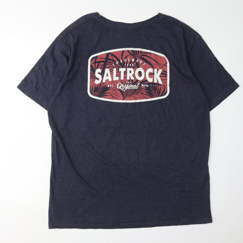 Saltrock Men's Navy Blue Graphic XL T-Shirt, Cotton Blend