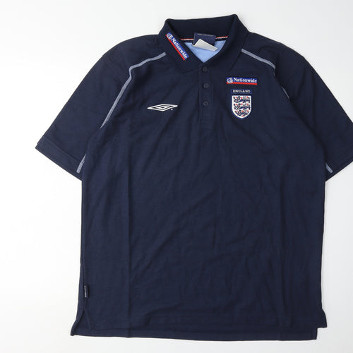 Umbro Men Blue L Polo England Football Shirt