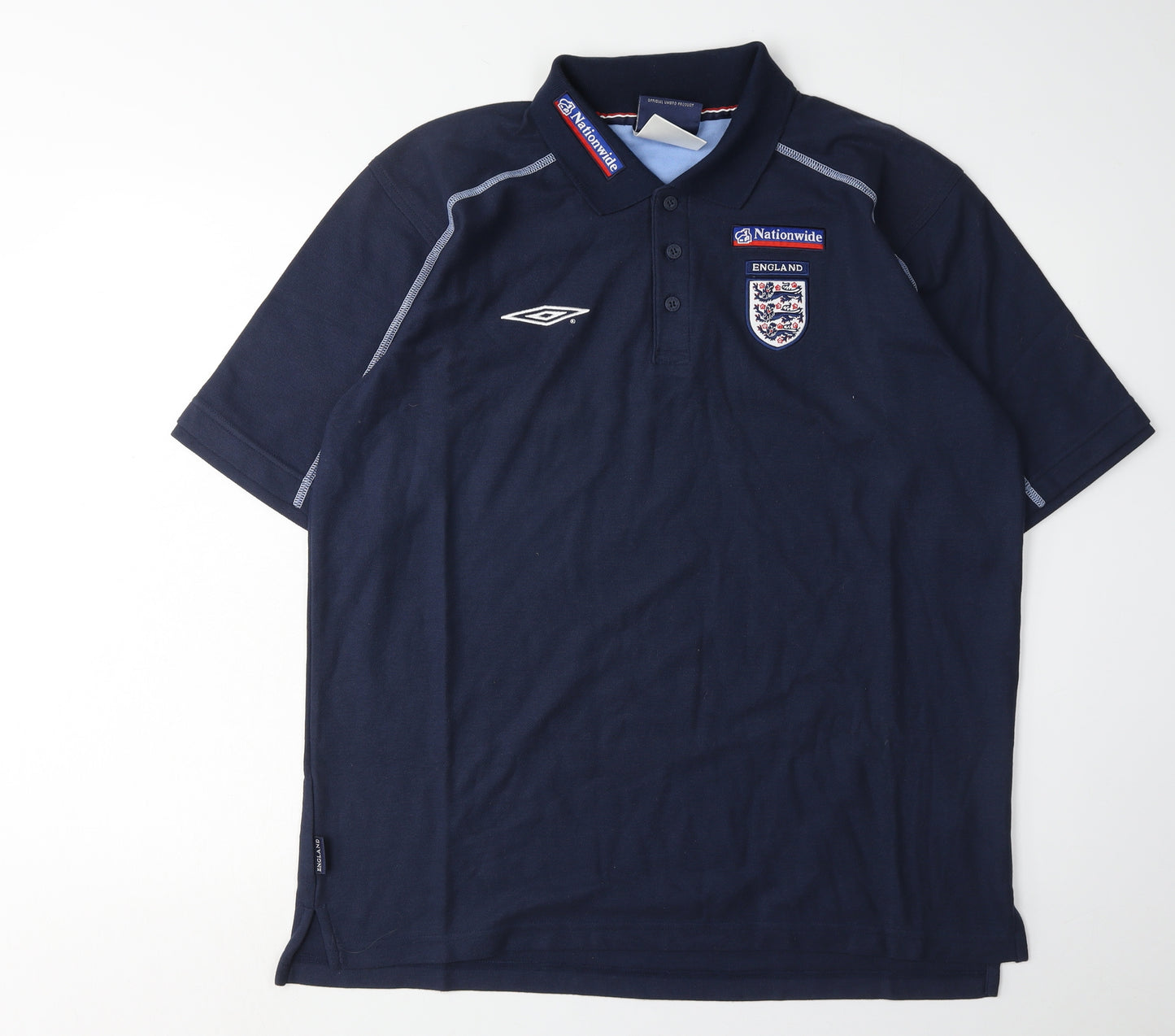 Umbro Men Blue L Polo England Football Shirt