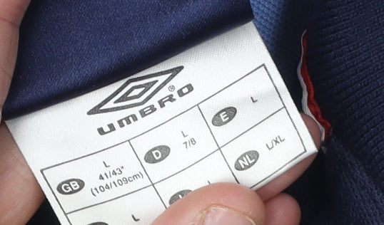 Umbro Men Blue L Polo England Football Shirt
