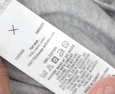 Ted Baker Men's Grey Graphic Print T-Shirt Size L