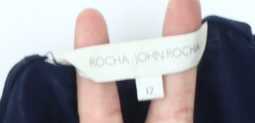 Rocha John Rocha Women's Blue Floral Blouse Size 12