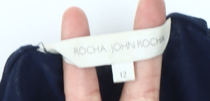 Rocha John Rocha Women's Blue Floral Blouse Size 12