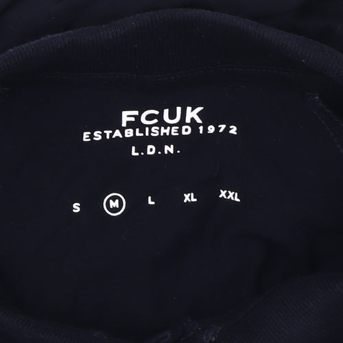 FCUK Men's Black Collared T-Shirt M with Logo