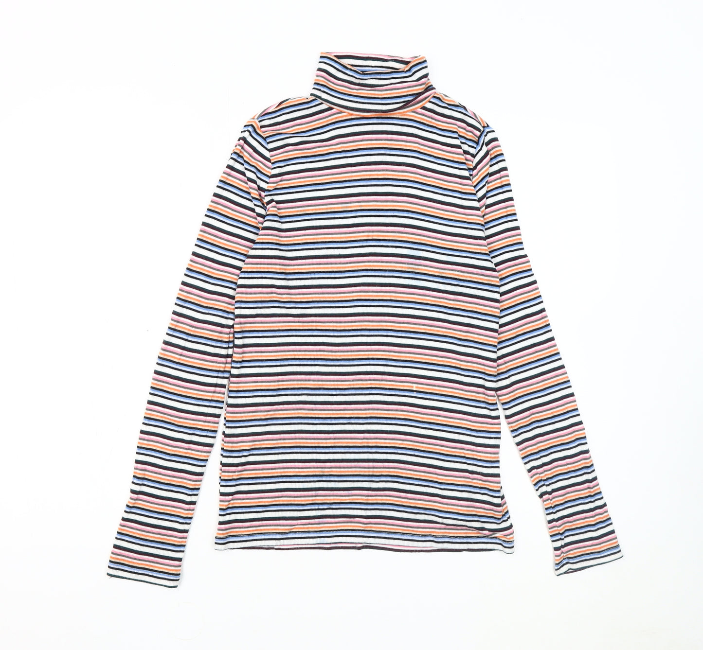 Gap Women's Multicoloured Striped Roll Neck Jumper